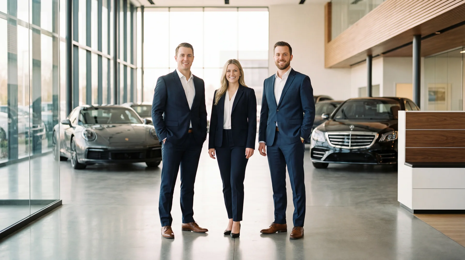 Professional dealership team